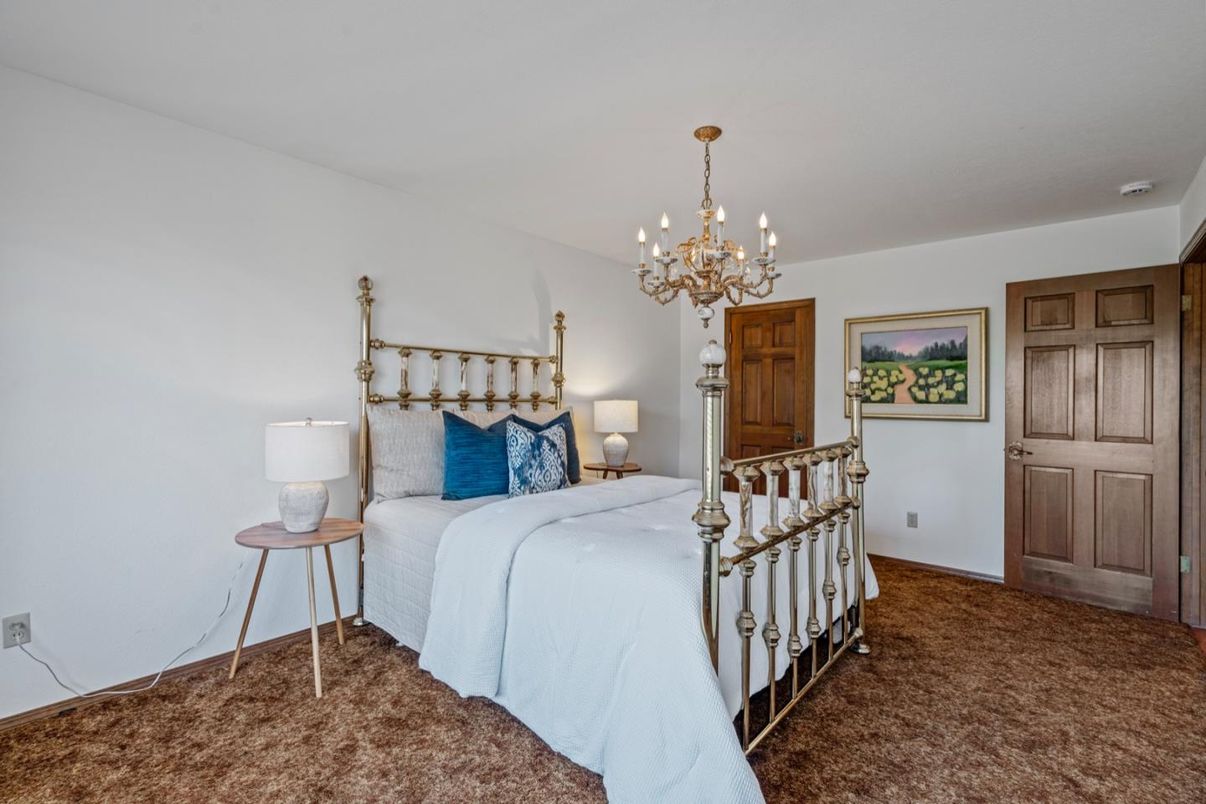 Bedroom, Chandelier, Interior