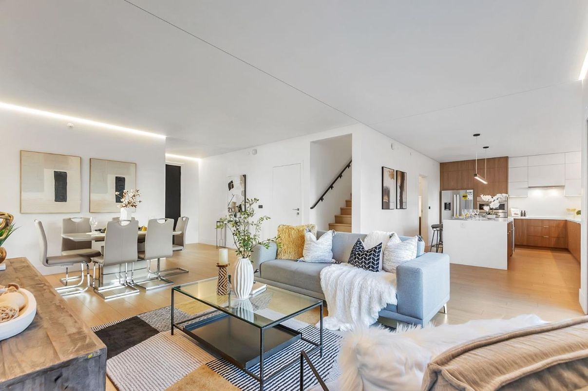 Dining room, Interior, Kitchen, Living room, Wood Texture Flooring