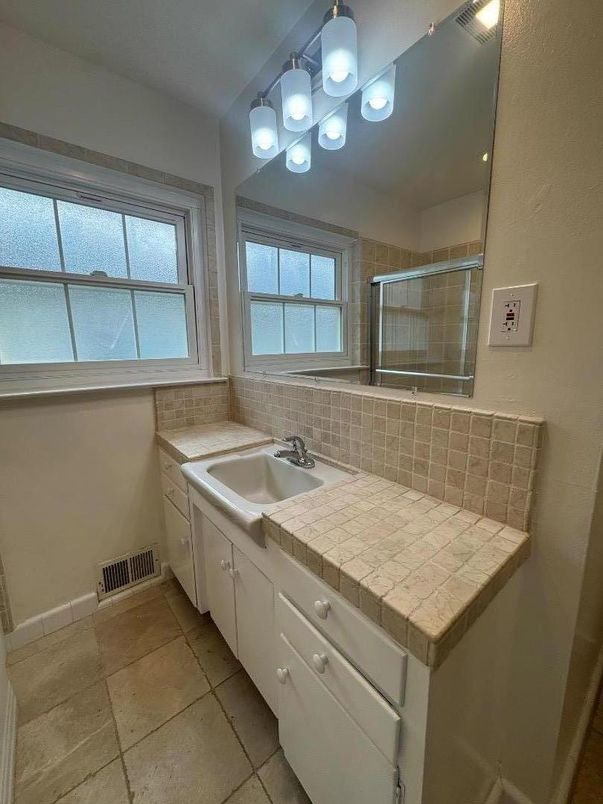 Bathroom, Glass Shower, Interior, Tile Countertops