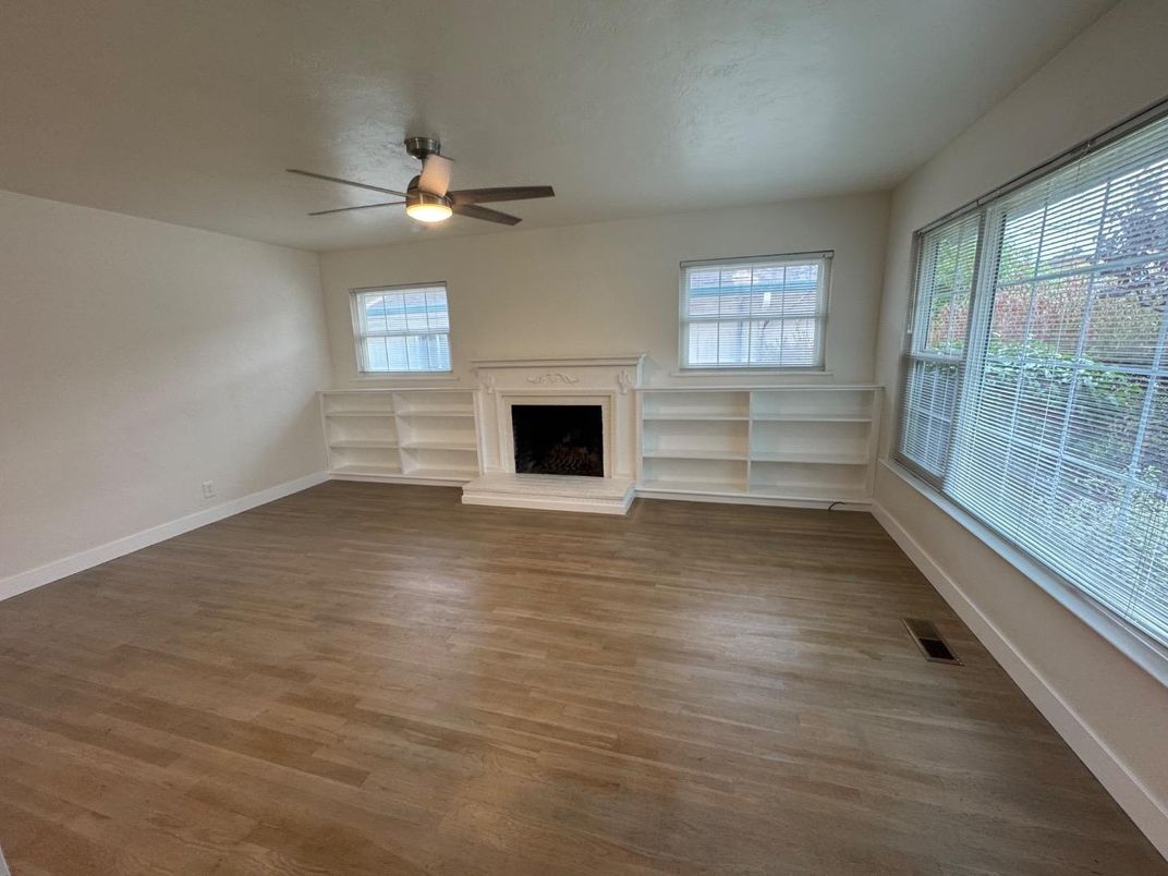Empty room, Fireplace, Interior, Wood Texture Flooring