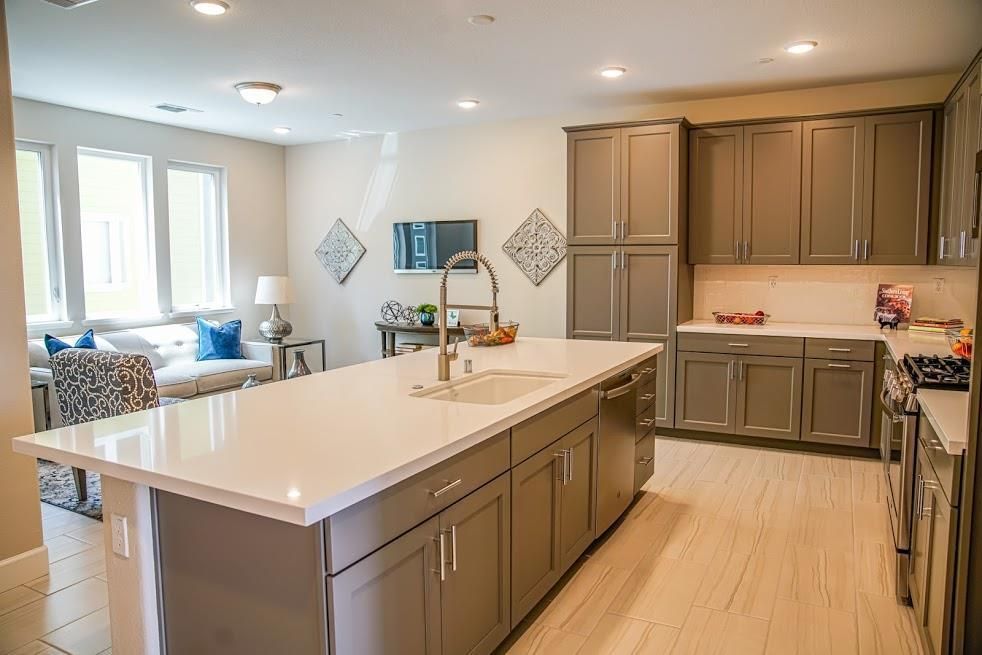Interior, Kitchen, Recessed Lighting, Wood Texture Flooring