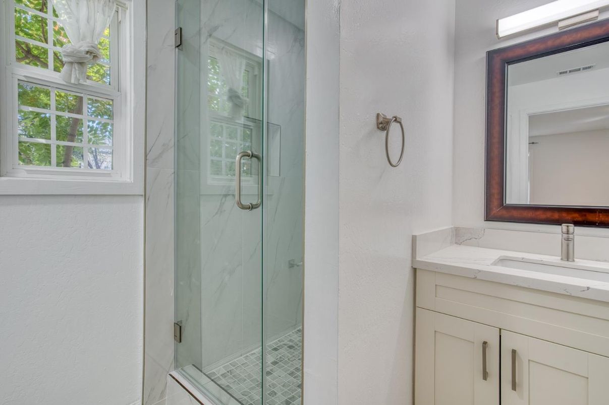 Bathroom, Glass Shower, Interior, Marble Walls