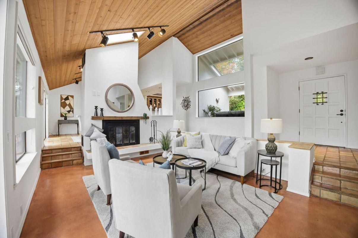 Fireplace, Interior, Living room, Wooden Ceilings