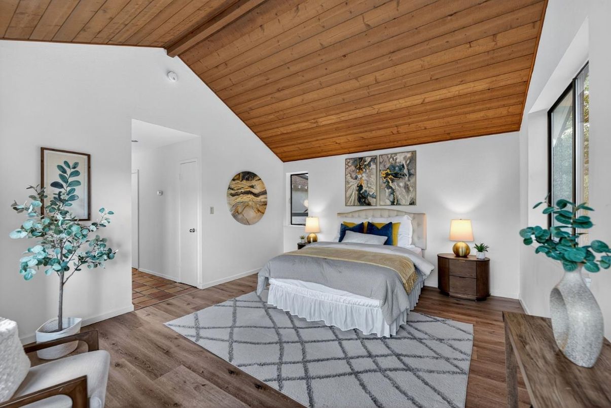 Bedroom, Interior, Wooden Ceilings, Wood Texture Flooring
