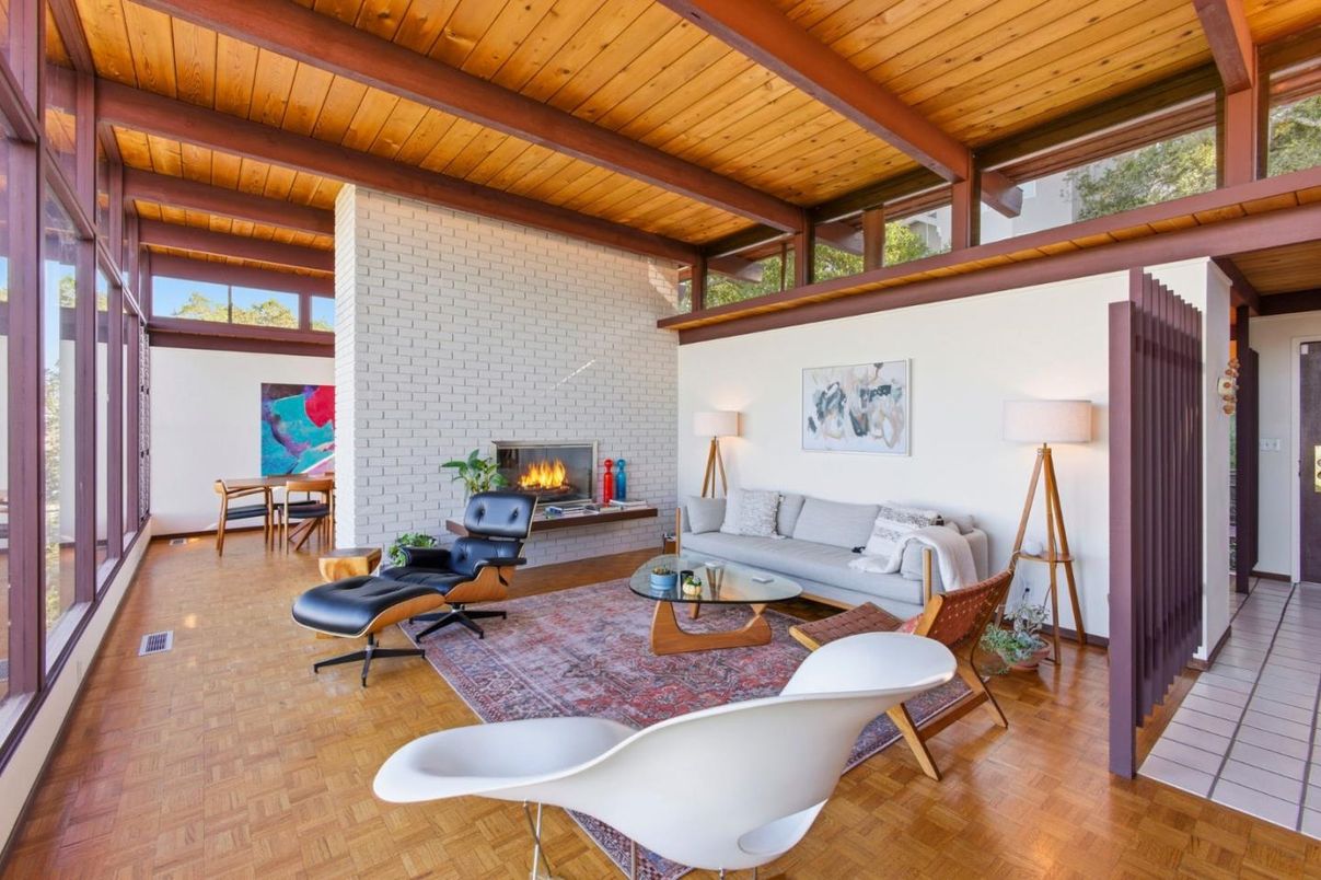 Fireplace, Interior, Living room, Stone Walls, Wooden Beams, Wooden Ceilings, Wood Texture Flooring