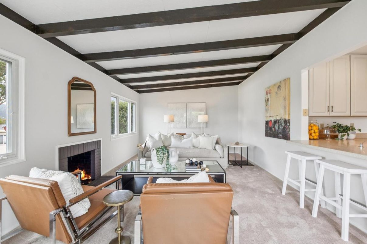 Fireplace, Interior, Living room, Wooden Beams