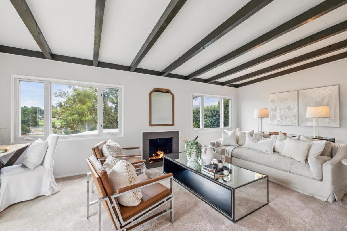 Fireplace, Interior, Living room, Wooden Beams