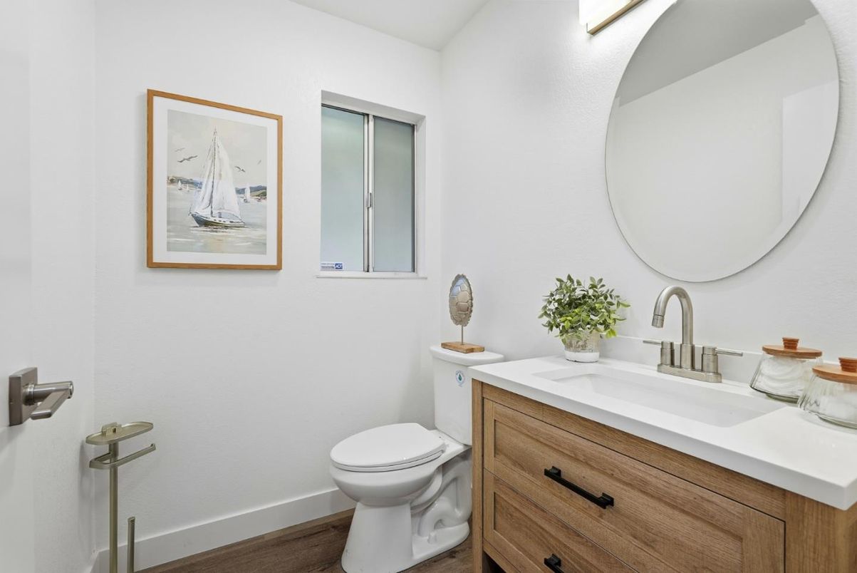 Bathroom, Dual Sink Vanities, Interior, Wood Texture Flooring