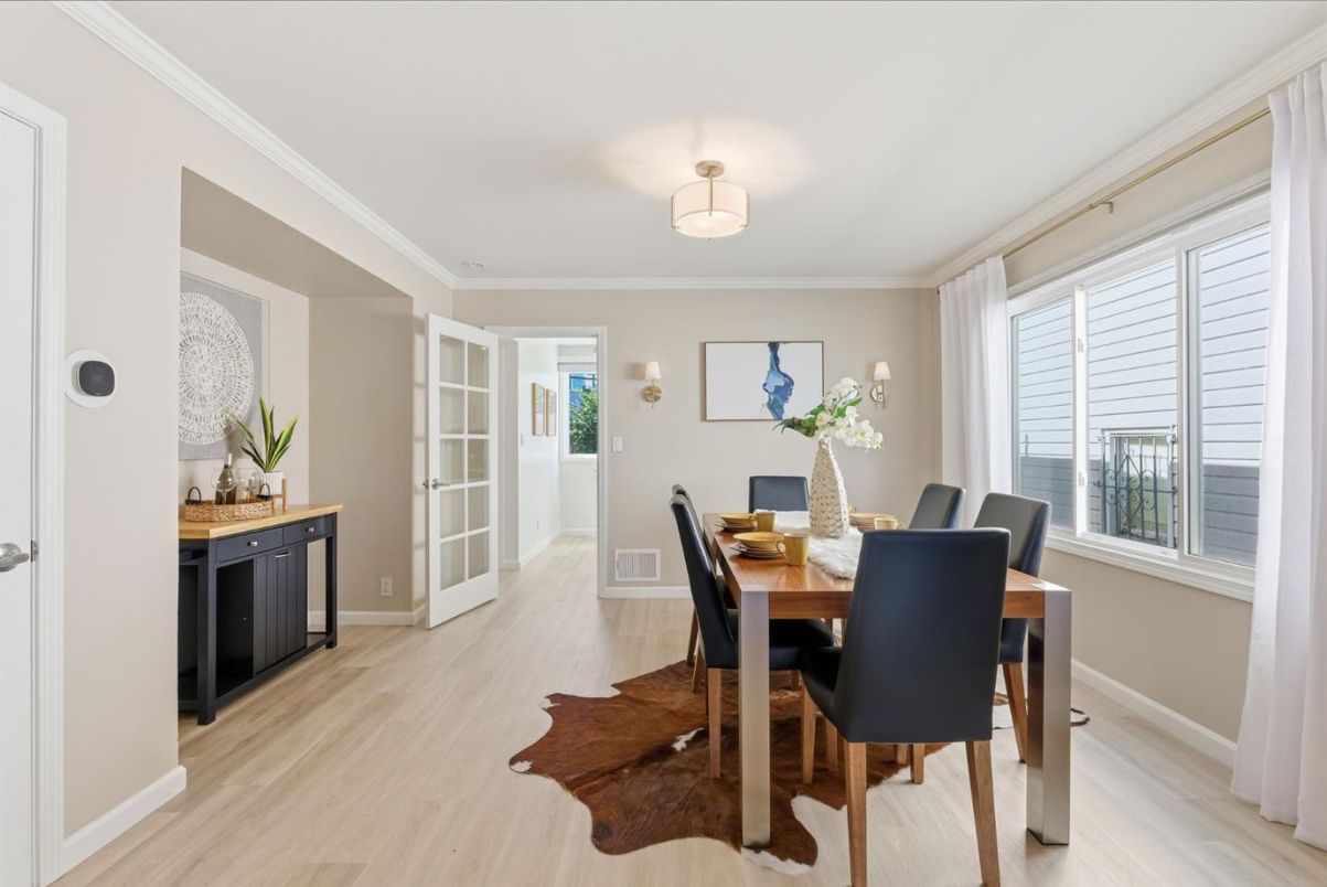 Dining room, Interior, Wood Texture Flooring