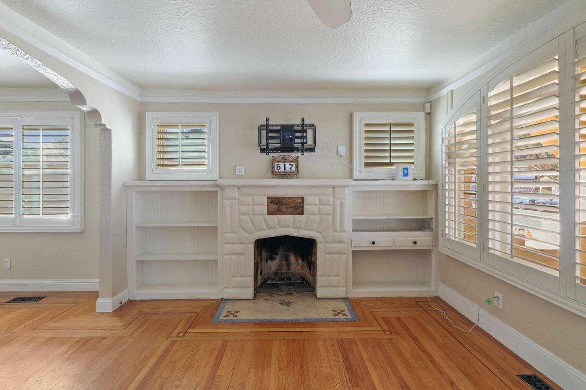 Fireplace, Interior, Wood Texture Flooring