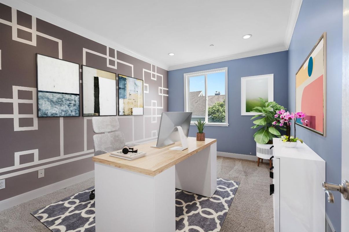 Home Office, Interior, Recessed Lighting