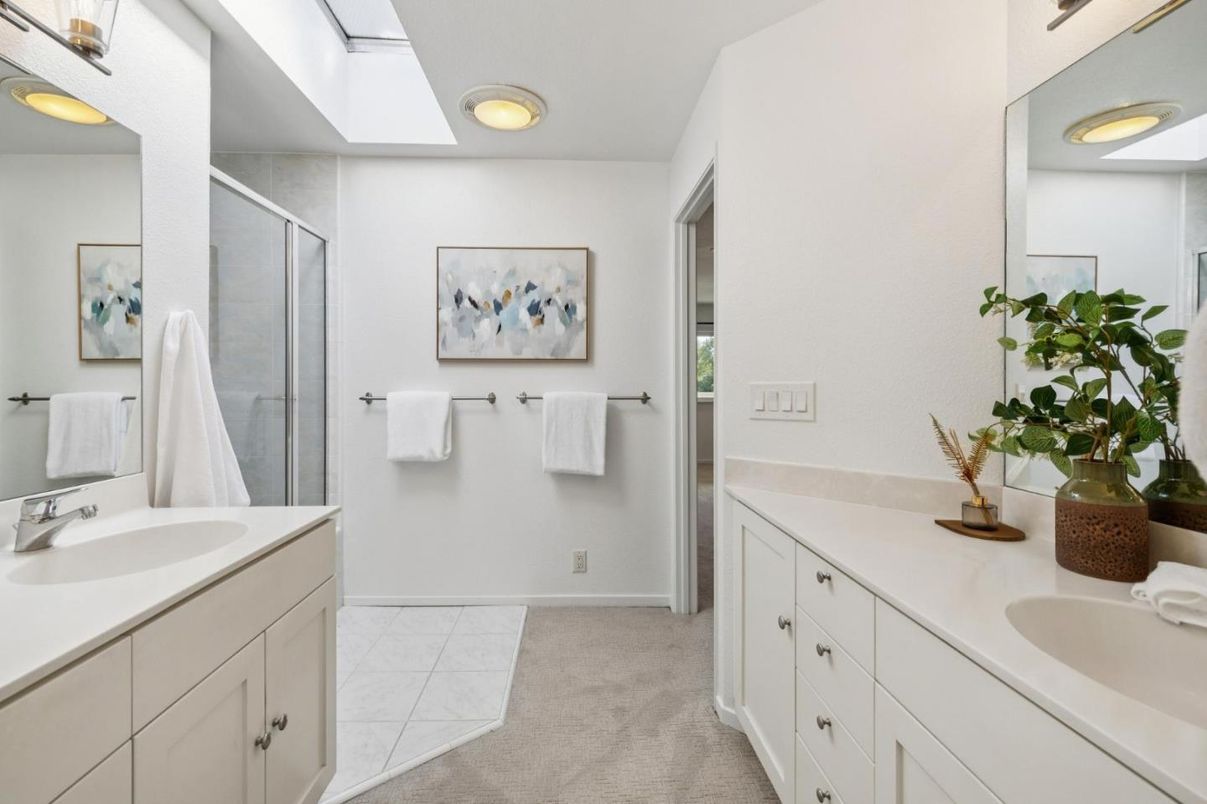Bathroom, Dual Sink Vanities, Glass Shower, Interior