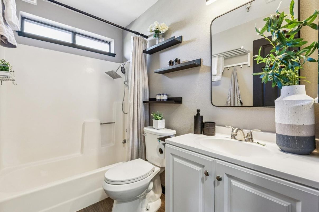 Bathroom, Interior, Wood Texture Flooring