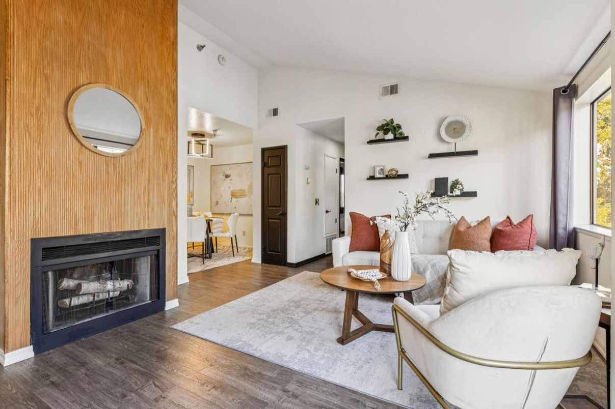 Fireplace, Interior, Living room, Wood Texture Flooring, Wooden Walls