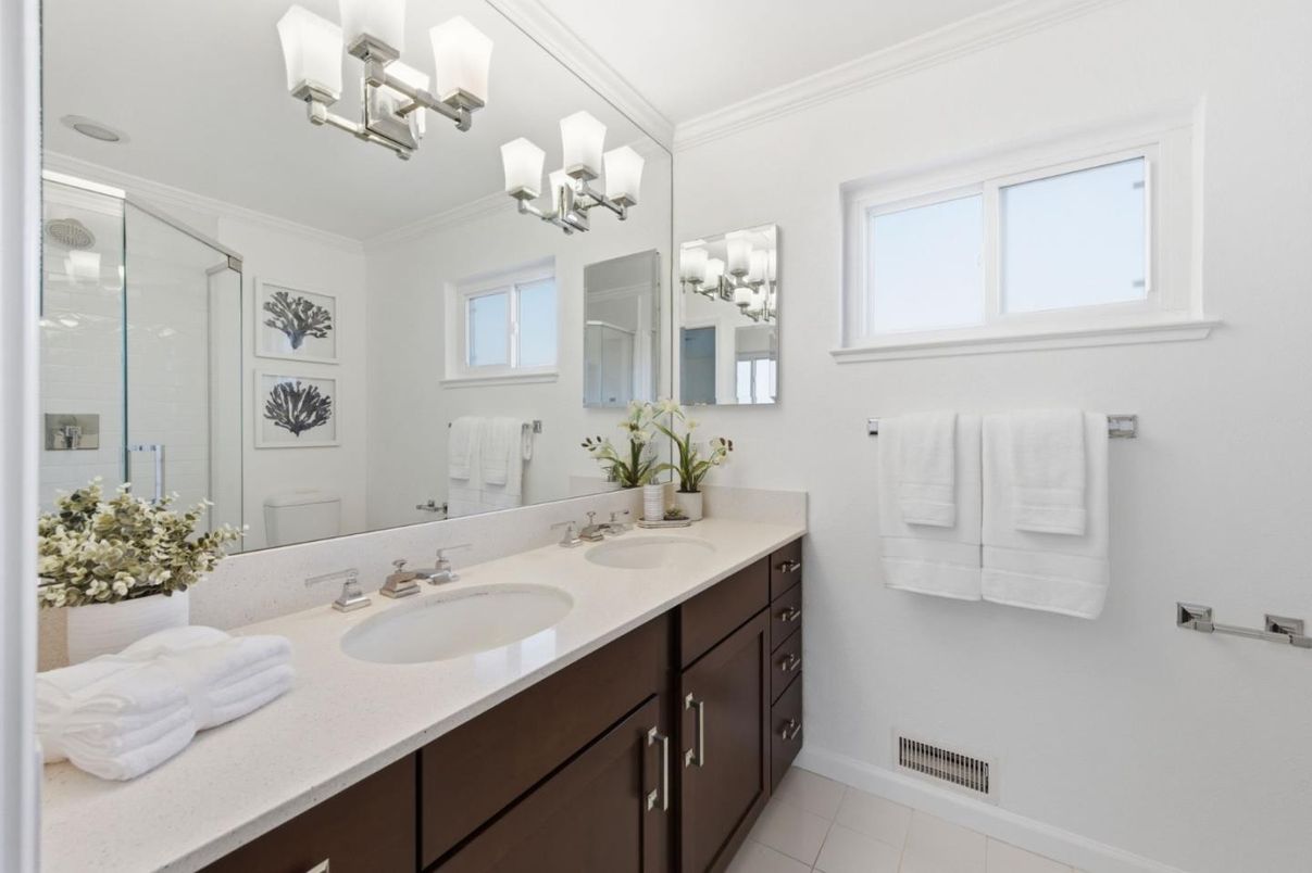 Bathroom, Dual Sink Vanities, Glass Shower, Interior