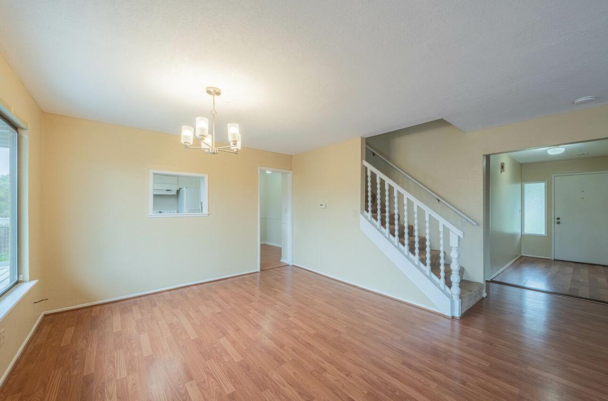 Chandelier, Empty room, Interior, Wood Texture Flooring