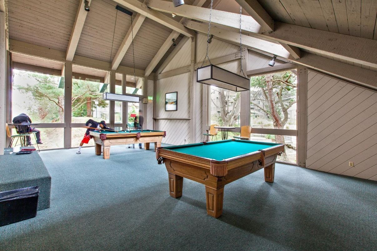 Billiard Table, Game Room, Interior, Pendant Lights, Wooden Beams, Wooden Ceilings