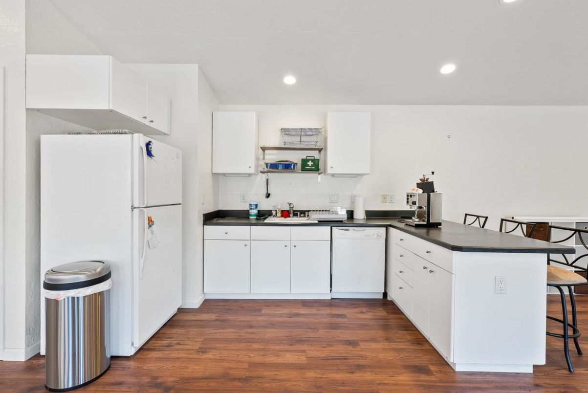 Interior, Kitchen, Recessed Lighting, Wood Texture Flooring