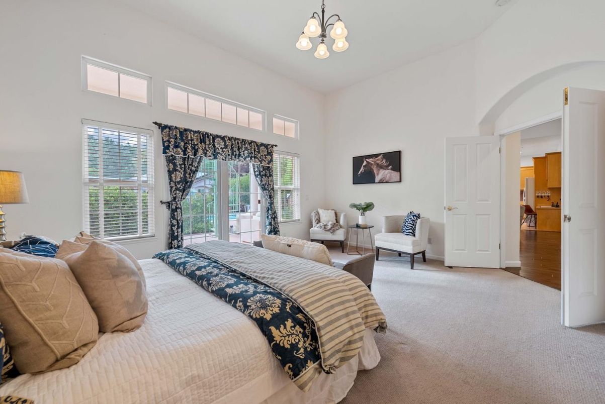 Bedroom, Chandelier, Interior, Wood Texture Flooring