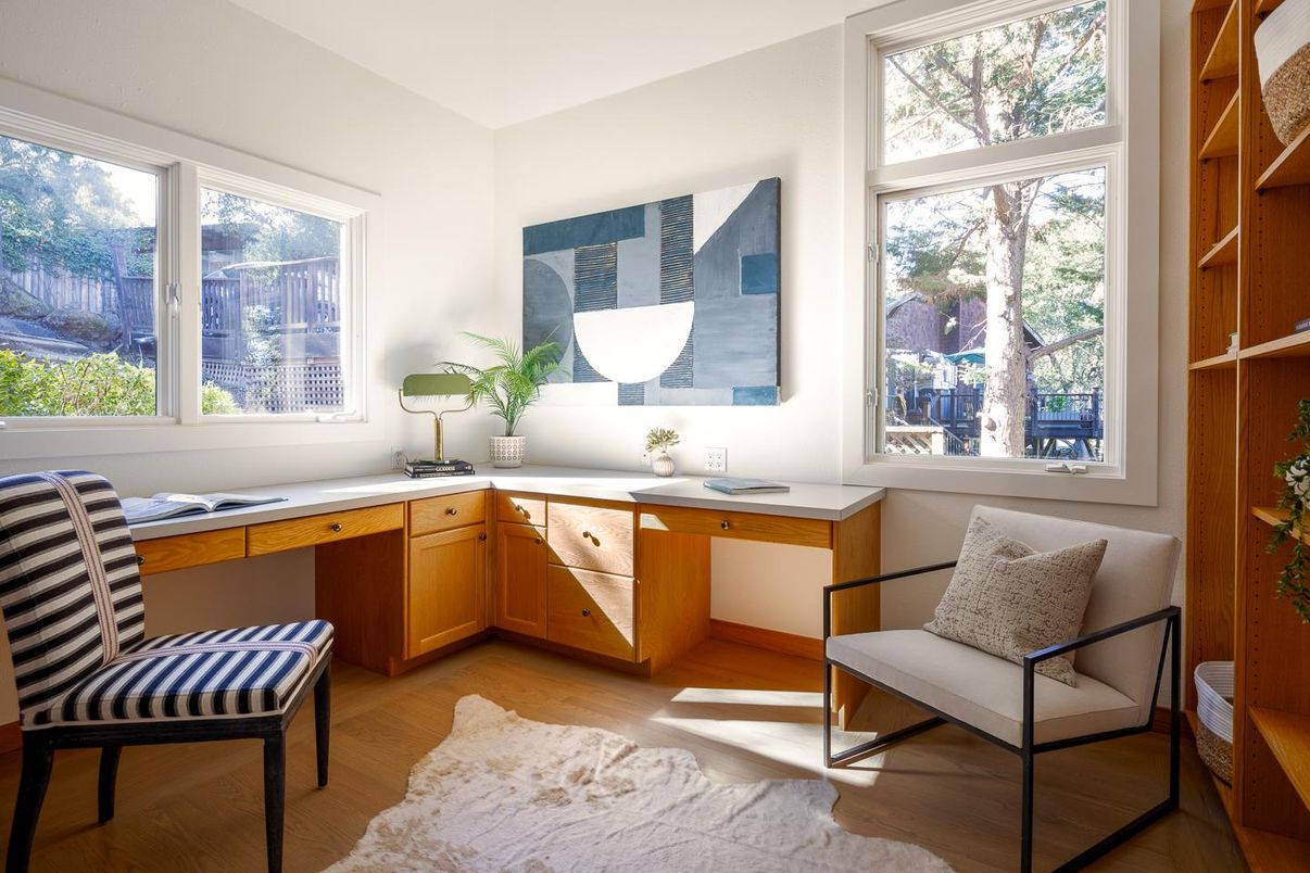 Home Office, Interior, Wood Texture Flooring