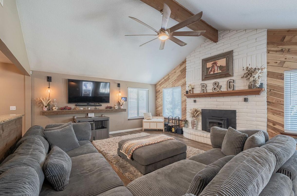 Fireplace, Interior, Living room, Stone Walls, Wooden Walls