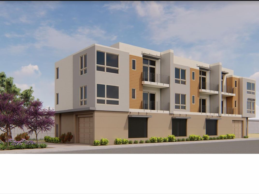 Attached, Exterior, Facade, Modern