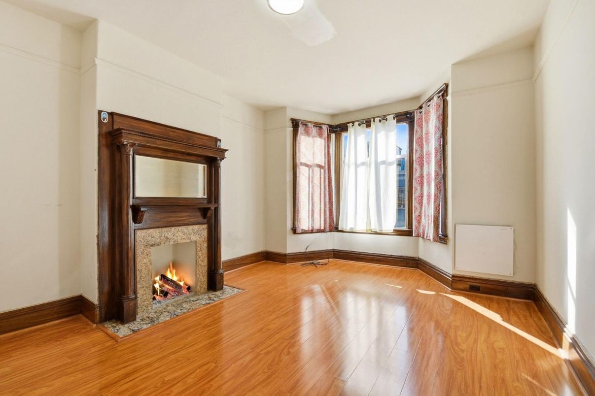 Empty room, Fireplace, Interior, Wood Texture Flooring