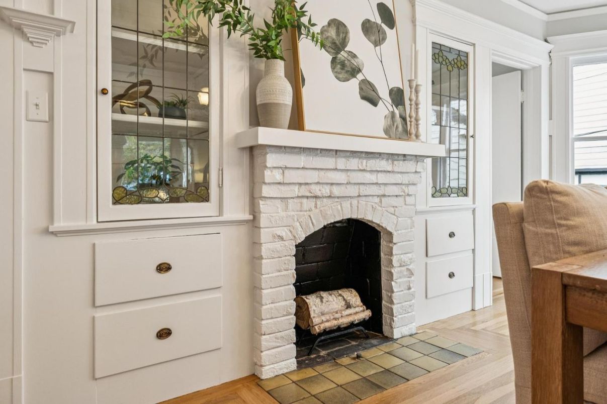 Fireplace, Interior, Wood Texture Flooring