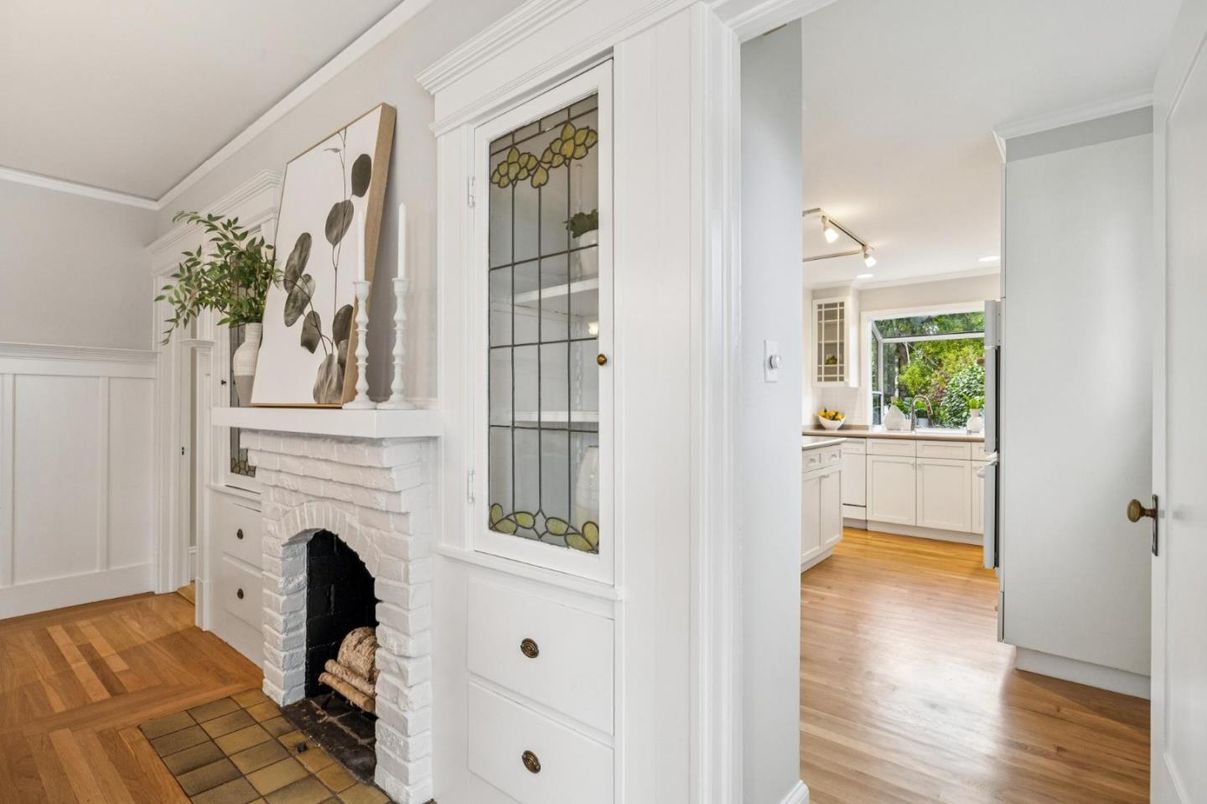 Fireplace, Interior, Wood Texture Flooring