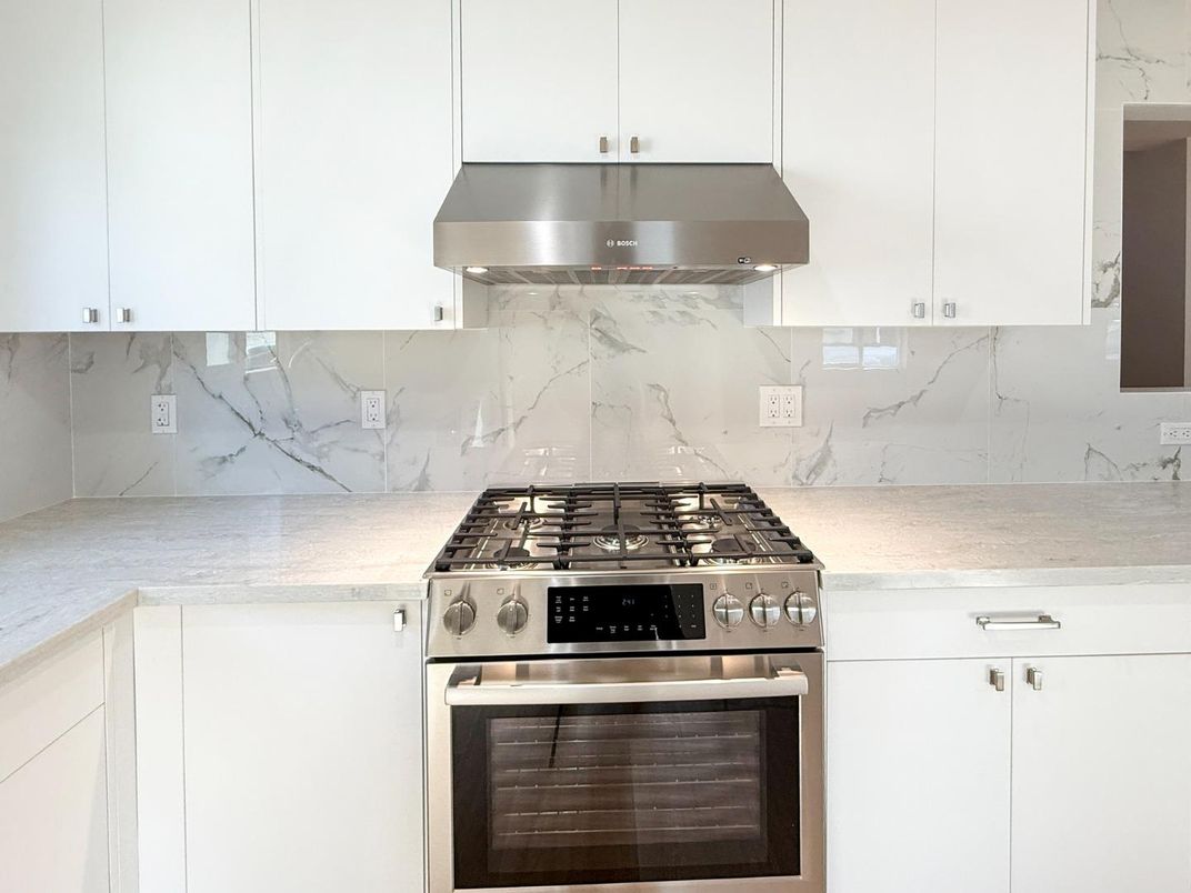 Interior, Kitchen, Marble Walls, Stainless Steel Appliances