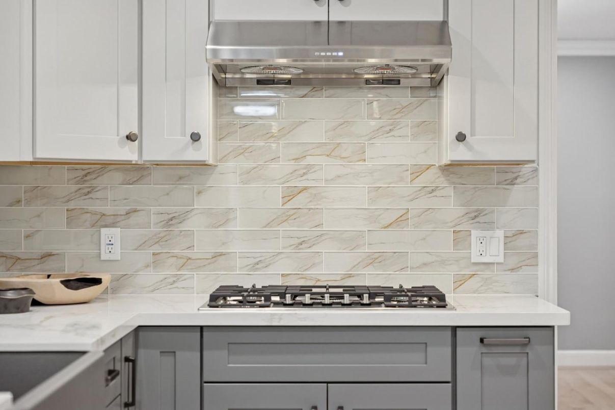 Interior, Kitchen, Marble Walls, Stainless Steel Appliances