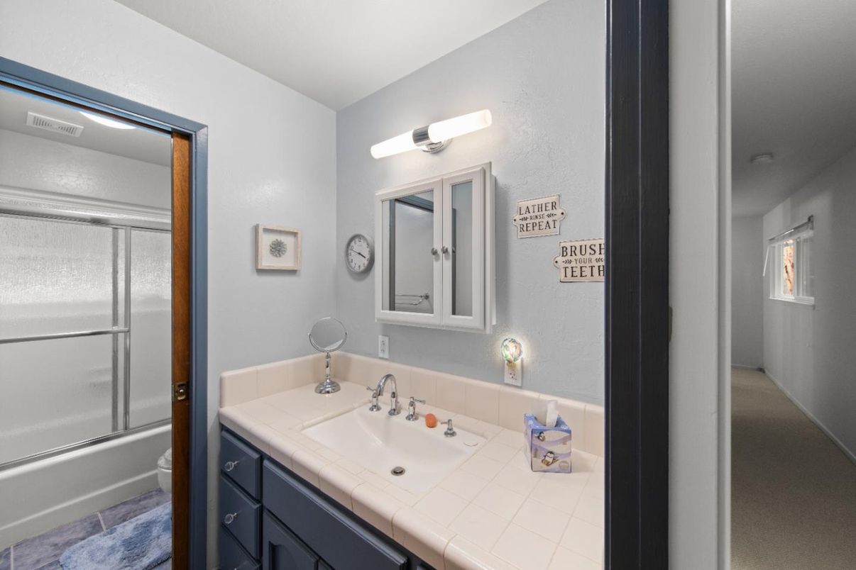 Bathroom, Glass Shower, Interior, Tile Countertops