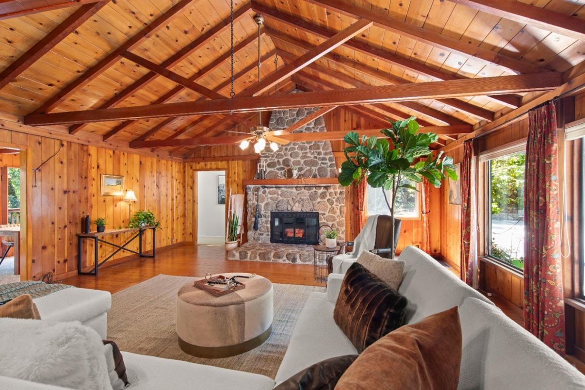 Fireplace, Interior, Living room, Wooden Beams, Wooden Ceilings, Wood Texture Flooring, Wooden Walls