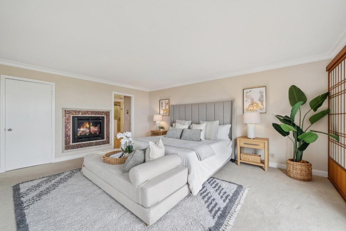 Bedroom, Fireplace, Interior