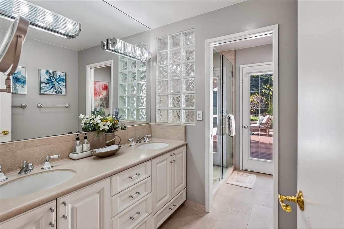 Bathroom, Dual Sink Vanities, Glass Shower, Interior