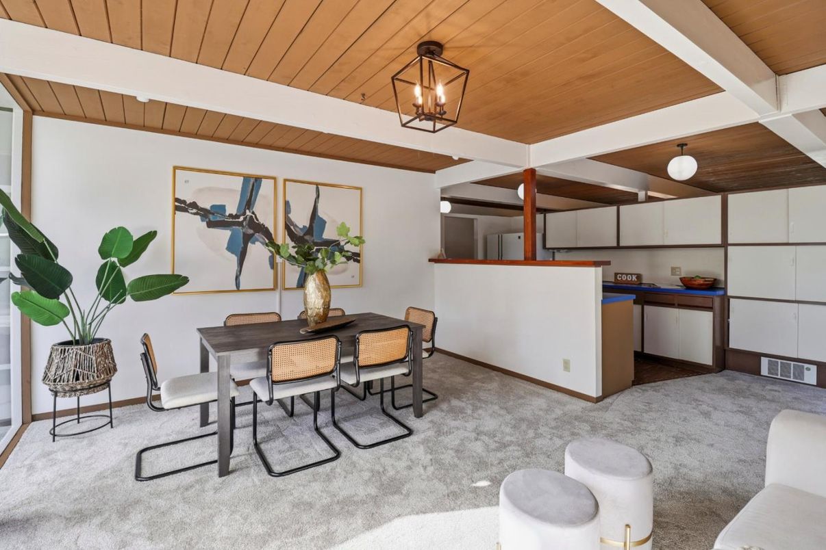 Dining room, Interior, Wooden Ceilings