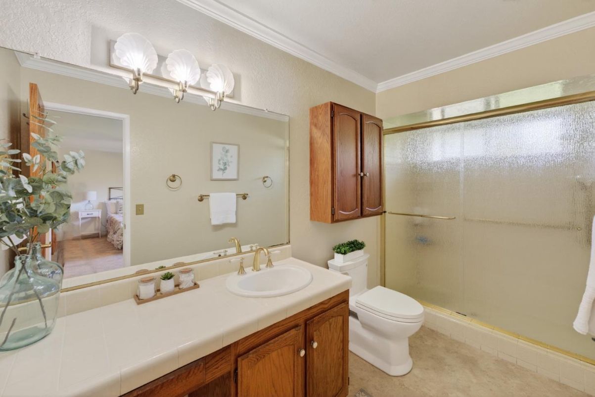 Bathroom, Glass Shower, Interior, Tile Countertops