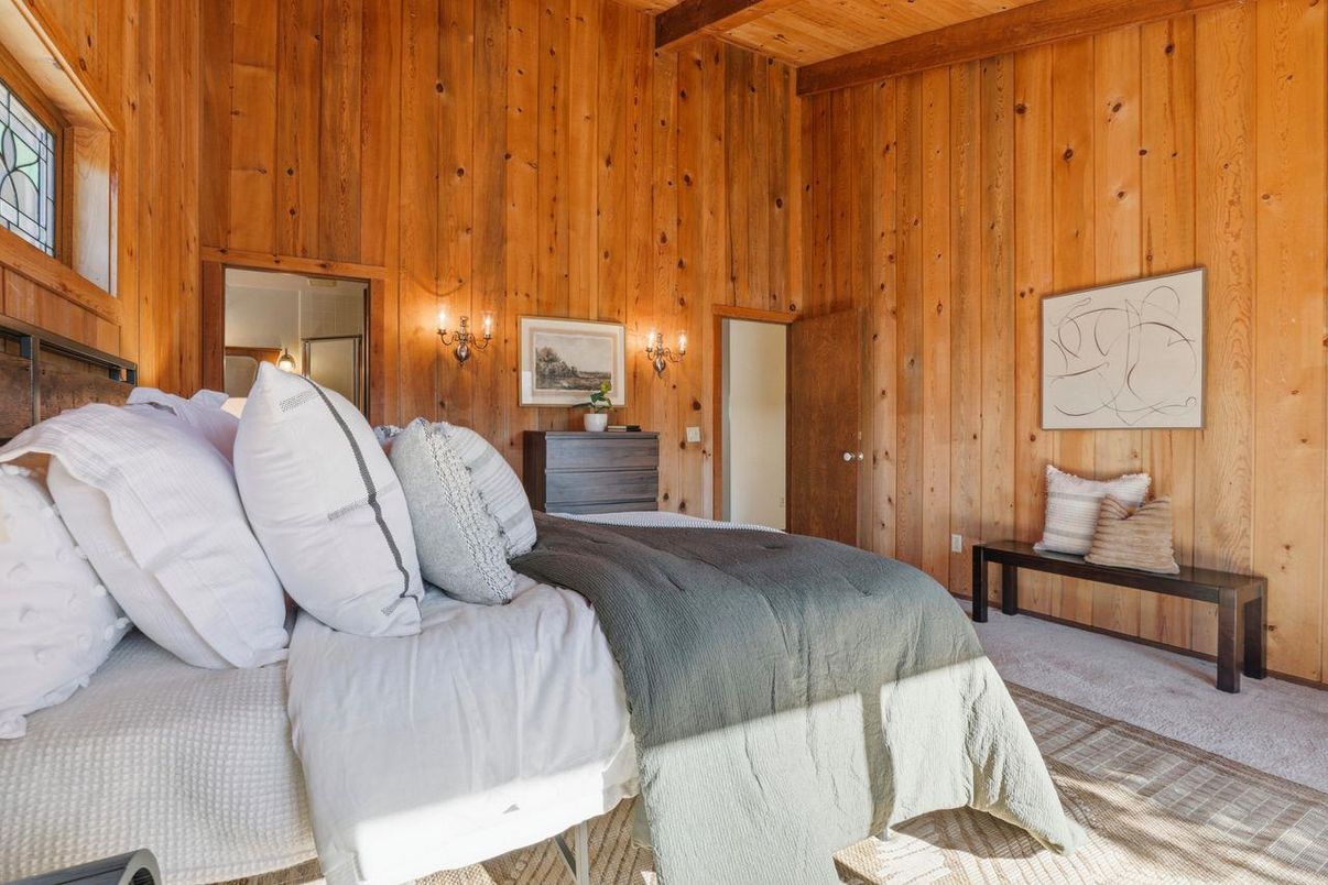 Bedroom, Interior, Wooden Beams, Wooden Walls