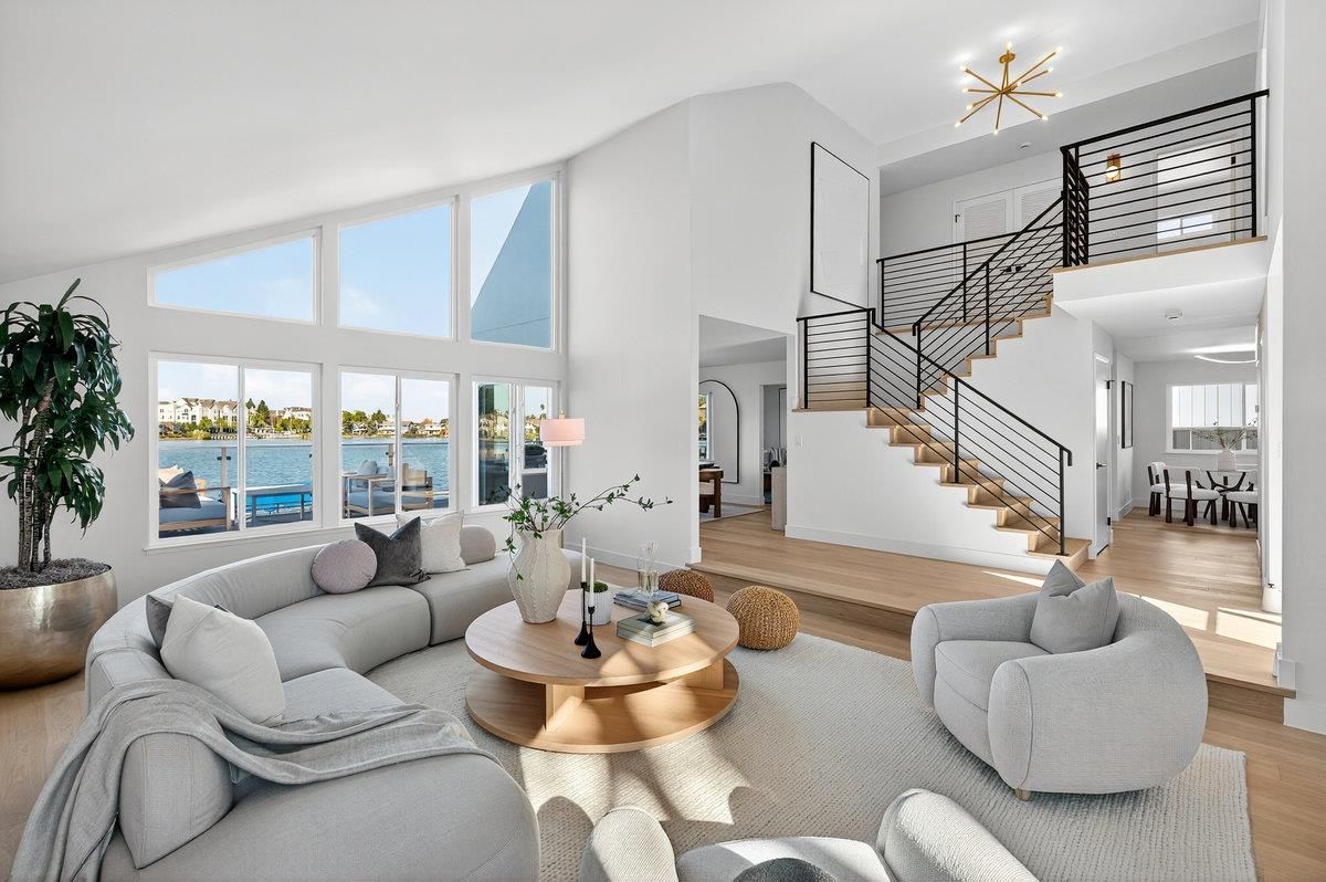 Interior, Living room, Pendant Lights, Water, Wood Texture Flooring