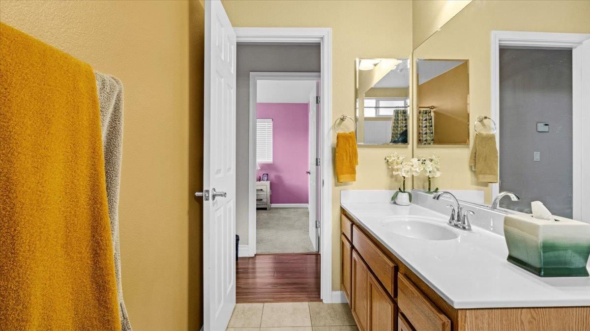 Bathroom, Dual Sink Vanities, Interior, Wood Texture Flooring