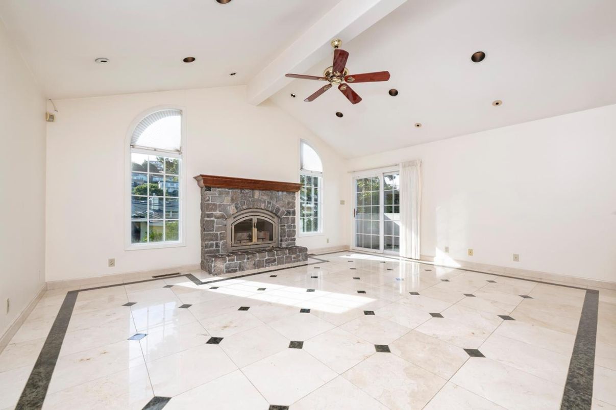 Empty room, Fireplace, Interior, Recessed Lighting