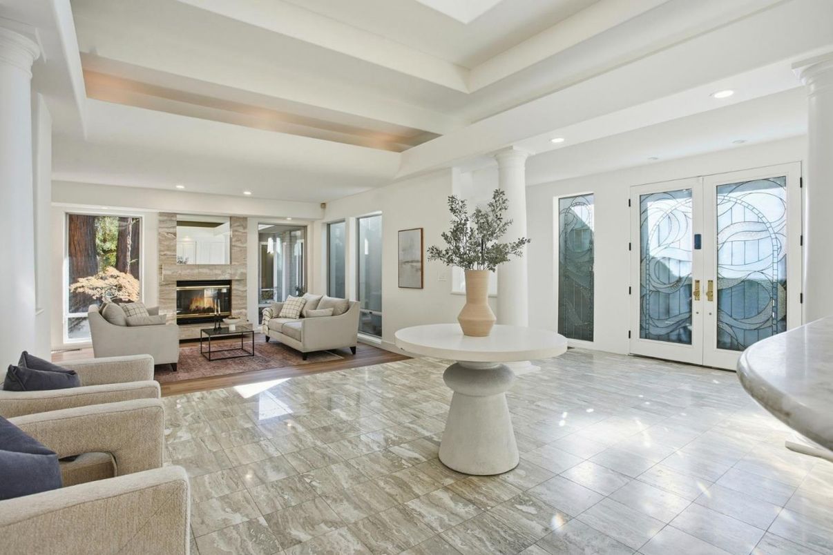 Fireplace, Interior, Living room, Recessed Lighting