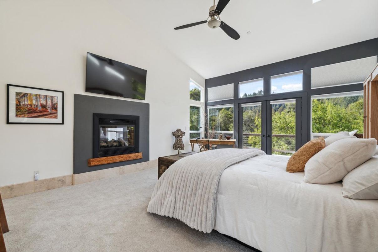 Bedroom, Fireplace, Interior