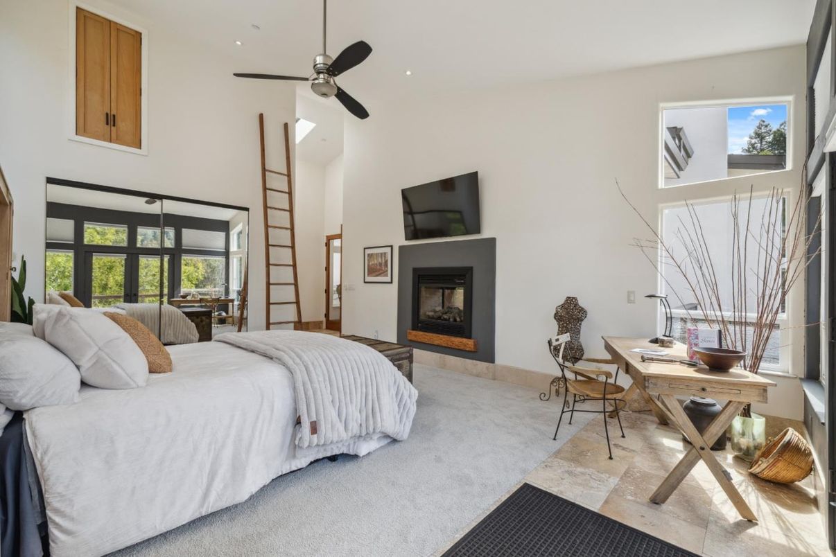 Bedroom, Fireplace, Home Office, Interior, Recessed Lighting