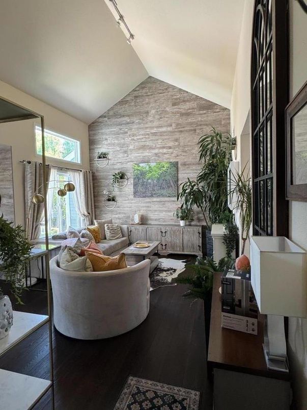 Interior, Living room, Stone Walls, Wood Texture Flooring, Wooden Walls