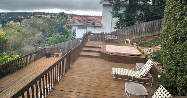 Exterior, Hot Tub, Wood Texture Flooring