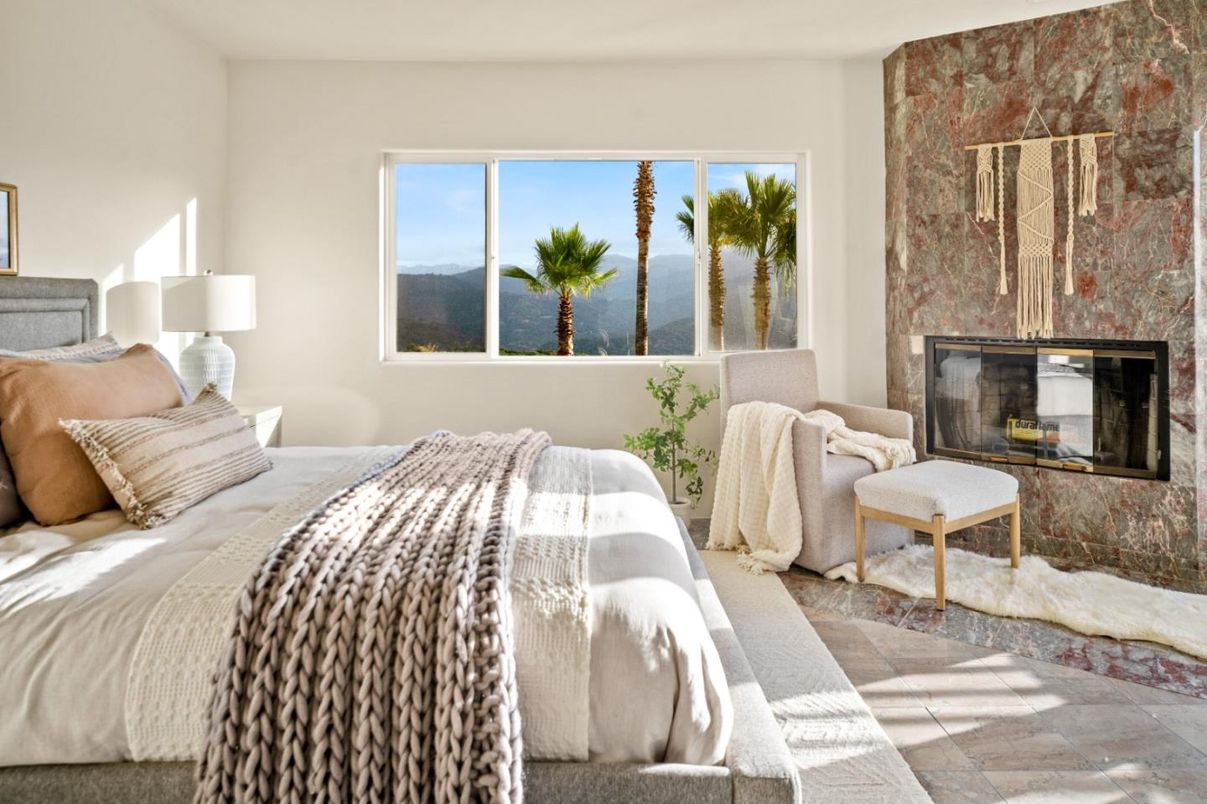 Bedroom, Fireplace, Interior