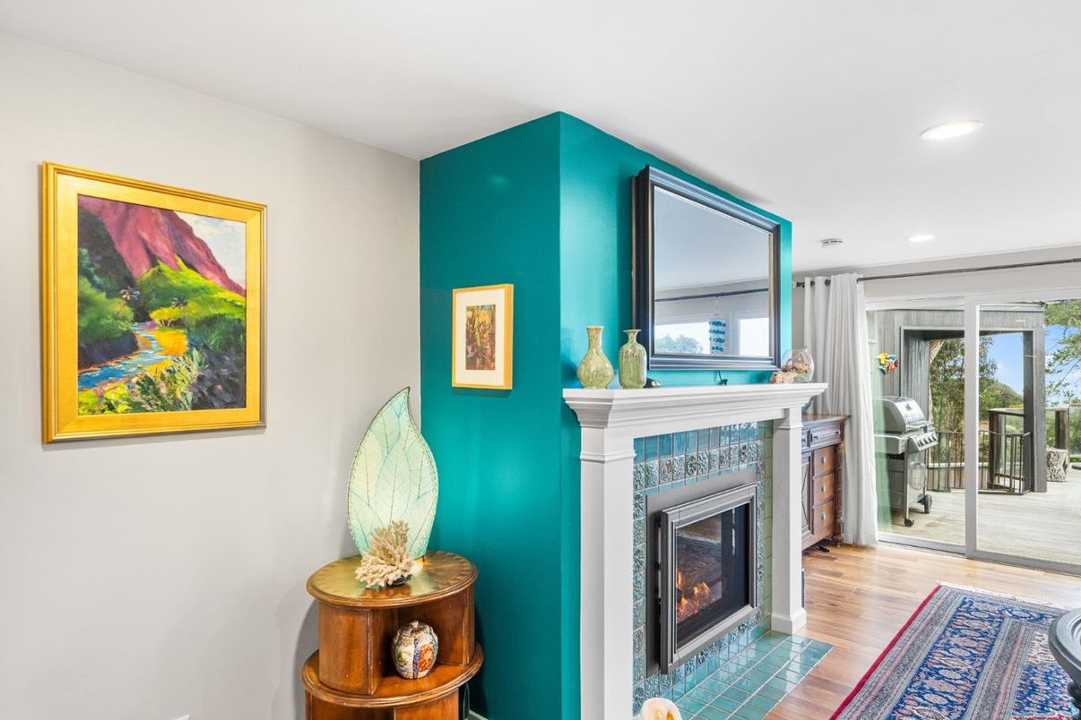 Fireplace, Interior, Recessed Lighting, Wood Texture Flooring