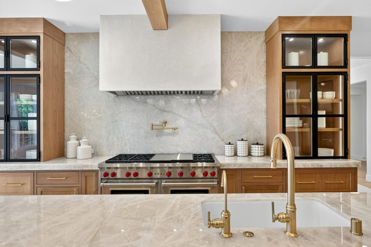 Interior, Kitchen, Marble Walls, Stainless Steel Appliances