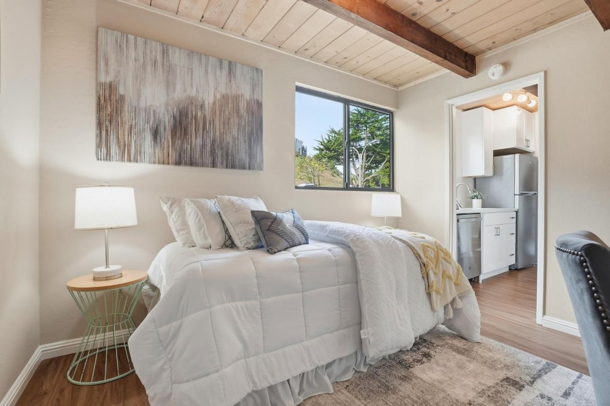 Bedroom, Interior, Wooden Beams, Wooden Ceilings, Wood Texture Flooring